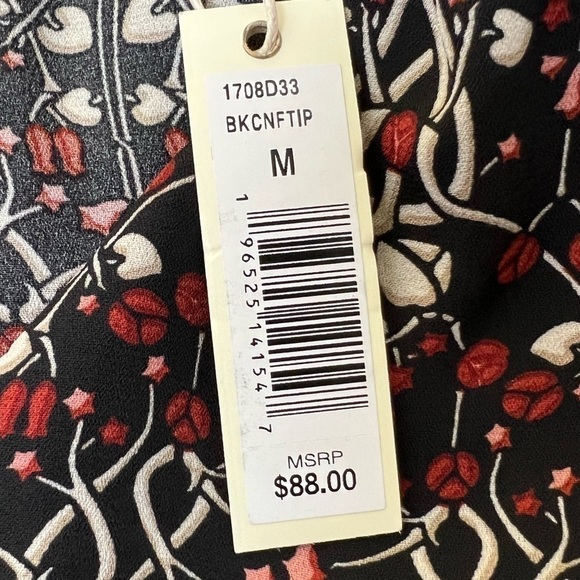 Max STUDIO Printed Crepe Black Confetti Long Sleeve Top - Size Medium, NWT - Picture 7 of 10